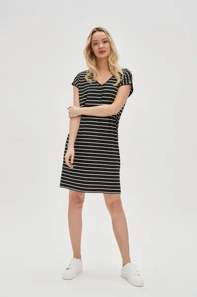 Marisse Black Striped Dress