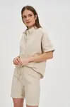 Marisse Beige Cotton And Linen Shirt