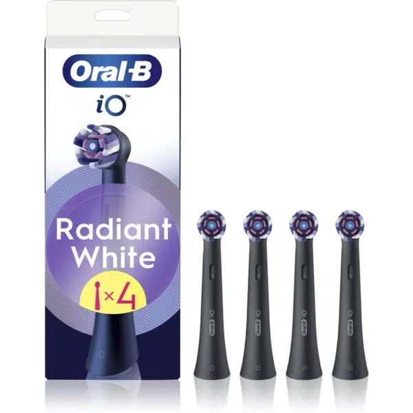 Oral B iO Radiant White náhradné hlavice na zubnú kefku s bieliacimi vláknami Black 4 ks