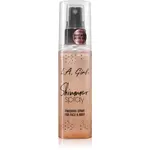 L.A. Girl Cosmetics Shimmer Spray fixačný sprej na make-up na tvár a telo odtieň Rose Gold 80 ml