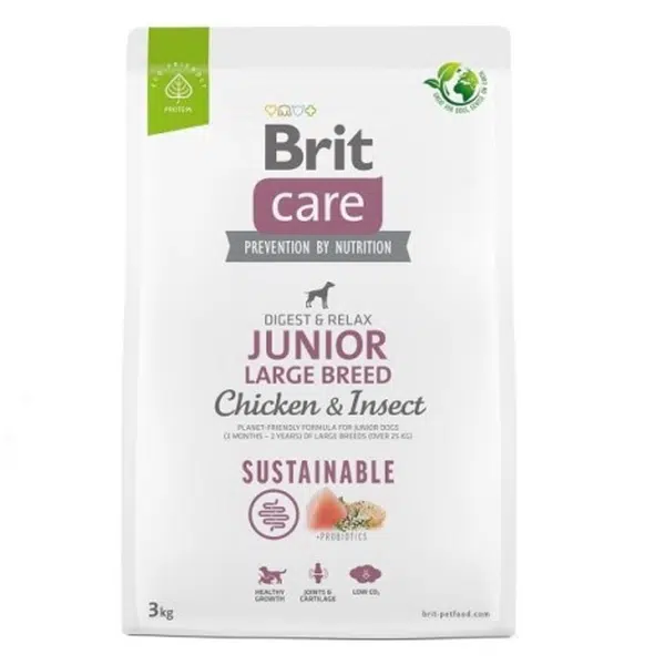 Brit Care Dog Sustainable Junior Large Breed Chicken & Insect 3 kg | Granule pre psov