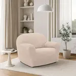 Super strečové poťahy RUBINIA smotanová kreslo (š. 70 - 110 cm)