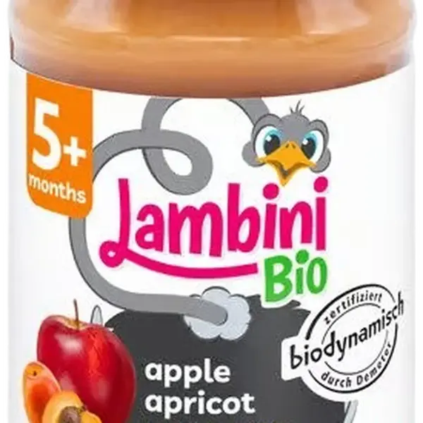 LAMBINI BIO Demeter příkrm jablko a meruňka 190 g