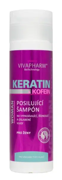 VIVAPHARM Keratinový šampon pro ženy s kofeinem 200 ml