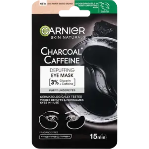 GARNIER Skin Naturals oční maska s aktivním uhlím pro osvěžení očního okolí, 5 g