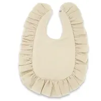 Baby Nellys Nepromokavý mušelínový bryndáček s volánkem Nature - béžový