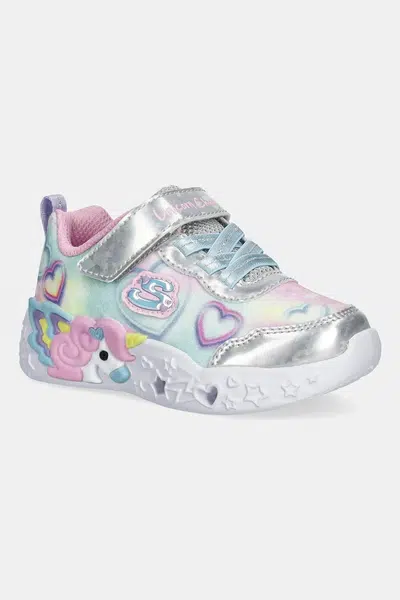 Dětské tenisky Skechers UNICORN CHARMER - LIL HEART S stříbrná barva, 303064N