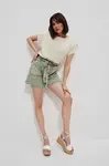 Marisse Paperbag Denim Shorts L-Sh-3713 Cold Brown