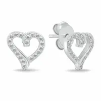 Brilio Silver Něžné stříbrné náušnice srdíčka se zirkony EA100W