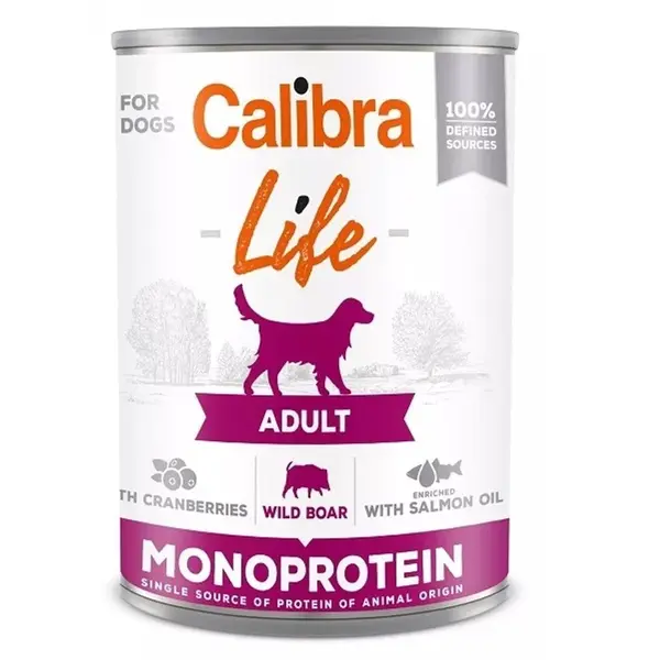 Calibra Dog Life konzerva Adult Wild Boar with Cranberries 400 g | Konzerva pro psy