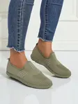 Resti Hypatia Verde Women's Fabric Slip-On Moccasins with Flat Sole