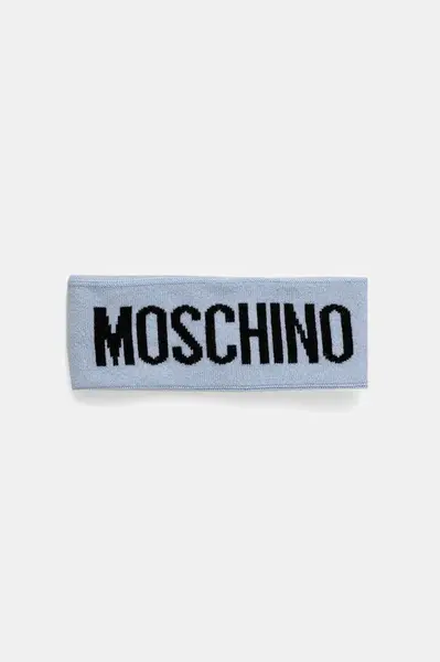 Vlněná čelenka Moschino černá barva, M2355 65235