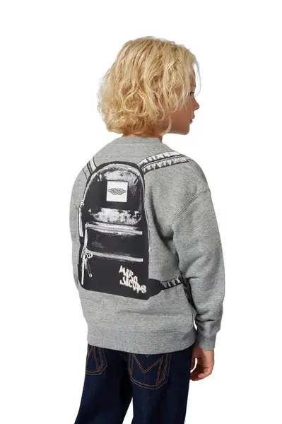 Dětská bavlněná mikina Marc Jacobs šedá barva, vzorovaná, W60623