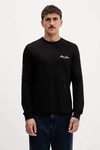 Bavlněné tričko s dlouhým rukávem Guess Jeans