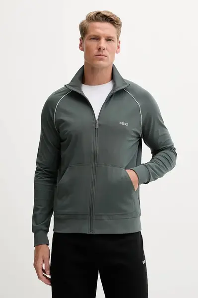 Mikina BOSS šedá barva, hladká, 50515307