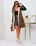 Resti Brown and cream long double-sided women&#039;s vest