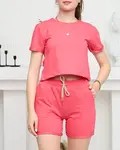 Resti Neon Pink Women's Cotton Sports Sweat Set - Clothing