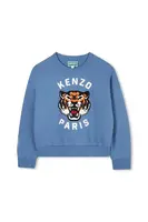 Dětská bavlněná mikina Kenzo Kids modrá barva, s potiskem, K61378