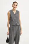 Vesta s příměsí vlny Simona Corsellini šedá barva, jednořadá, A24CPGL001