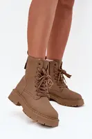 Boto Dámské Botky Workery Na Zip Tmavě Béžové Tirina