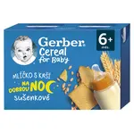 GERBER Cereal mliečko s kašou dobrú noc sušienkové 6m+.2 x 200 ml