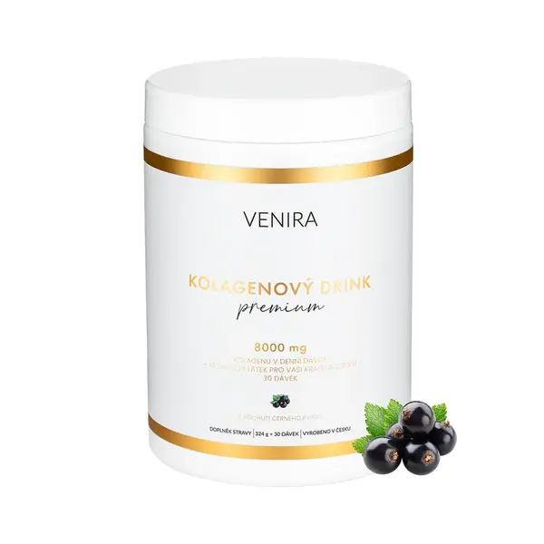 VENIRA Premium kolagénový drink čierne ríbezle 324 g
