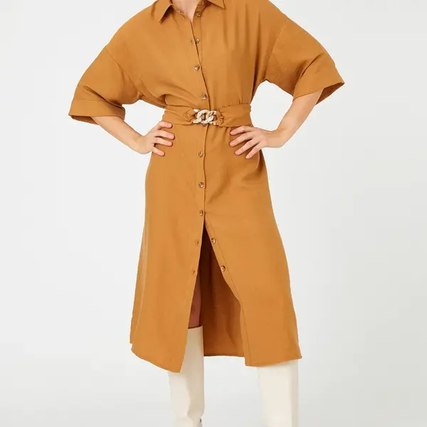 Koton Dámské hnědé šaty