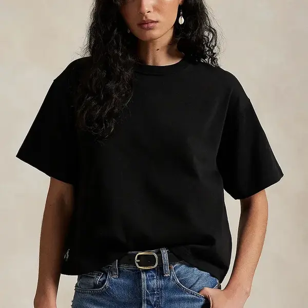 Bavlněné tričko Polo Ralph Lauren černá barva, 211967106