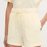 Kraťasy Vans dámské, žlutá barva, high waist, VN000MBAE301