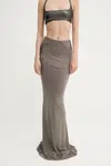 Sukně Rick Owens Lilies zelená barva, maxi, pouzdrová, LI01E4312RV