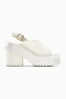Semišové sandály Converse Chuck 70 De Luxe Heel Mule dámské, bílá barva, na podpatku, A15070C
