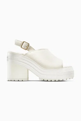 Semišové sandály Converse Chuck 70 De Luxe Heel Mule dámské, bílá barva, na podpatku, A15070C