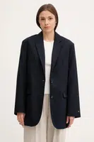 Bavlněné sako Tommy Hilfiger tmavomodrá barva, WW0WW46808