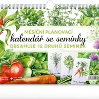 Měsíční plánovací kalendář se semínky 2026 - stolní kalendář