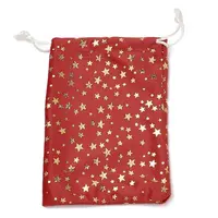 Gold Stamping Christmas Velvet Storage Bags