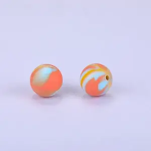 Printed Round Silicone Focal Beads
