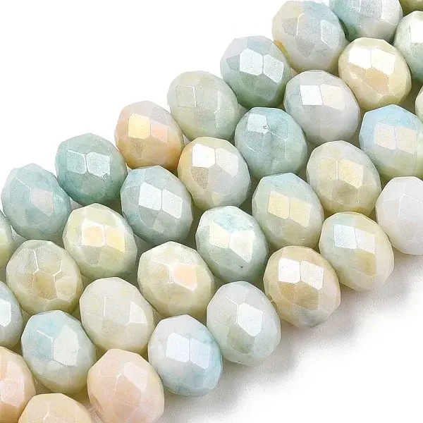 Faceted Electroplated Glass Beads Strands