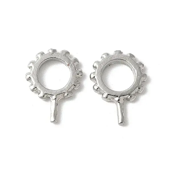 Brass Micro Pave Cubic Zirconia Peg Bails