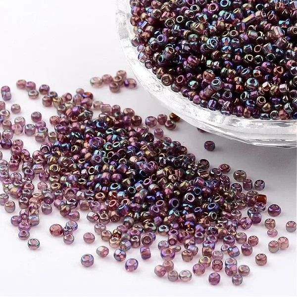 Round Transparent Colors Rainbow Glass Seed Beads