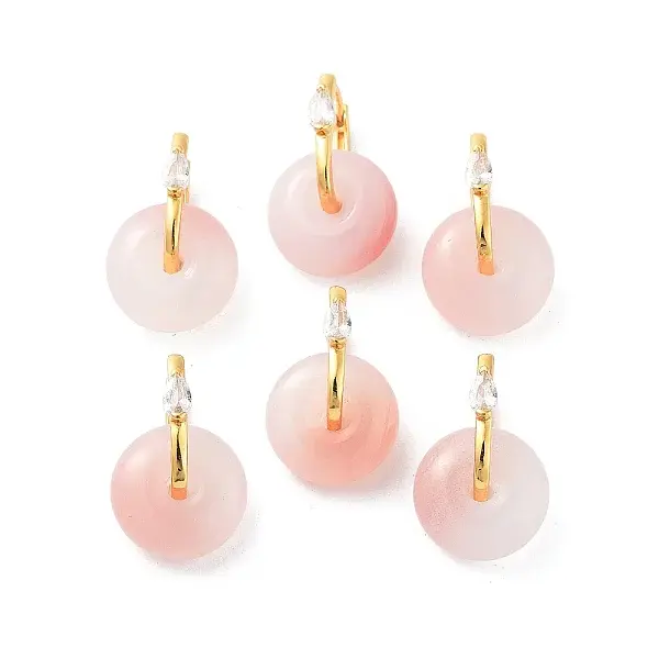 Donut Natural Agate Hoop Earrings for Women