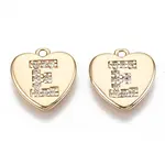 Brass Micro Pave Clear Cubic Zirconia Charms