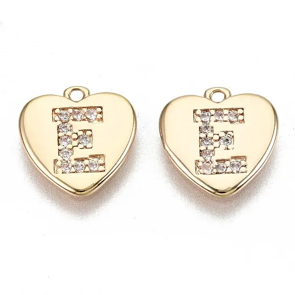 Brass Micro Pave Clear Cubic Zirconia Charms