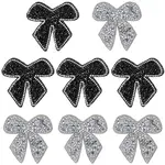 8Pcs 2 Colors Bowknot Hotfix Rhinestone Iron on Patches Appliques