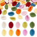 54Pcs 9 Colors Handicraft Milk Cotton Knitting Leaf Ornament Accessories