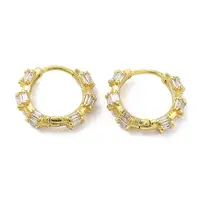 Rack Plating Brass Micro Pave Cubic Zirconia Hoop Earrings for Women