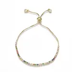 Adjustable Brass Cubic Zirconia(Random Mixed Color) Slider Bracelets