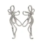 304 Stainless Steel Bowknot Cuff Earrings