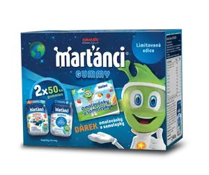 MARŤÁNCI MULTIVITAMINY + DÁREK OMALOVÁNKY a SAMOLEPKY limitovaná edice 2025 50 + 50 želatinových tablet