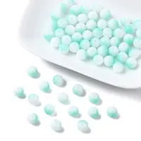 Two Tone Opaque Baking Painted Glass Beads Strands