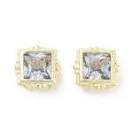 Brass Micro with Single Light Sky Blue Zirconia Beads